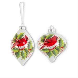K&K Seasonal Decor White Cardinal Pearl Glass Ornament