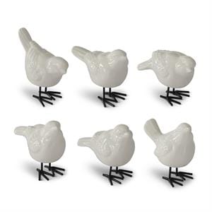 K&K Seasonal Decor White Porcelain Birds