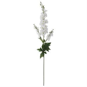 K&K Faux Floral White Real Touch 3 Shoot Delphinium Stem
