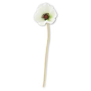 K&K Artificial Floral White Real Touch Mini Poppy Stem