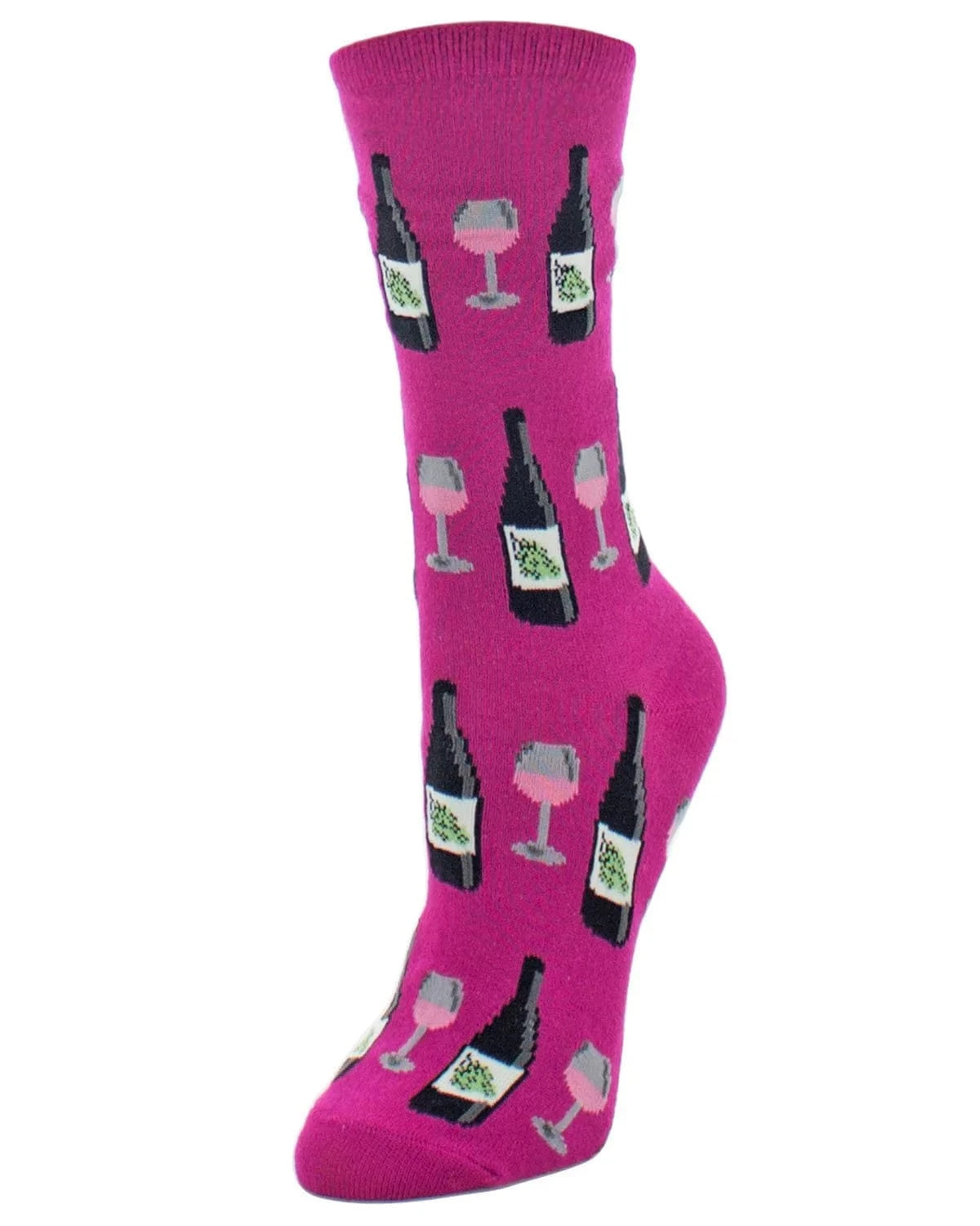 Wine Glass Women's Bamboo Crew Socks