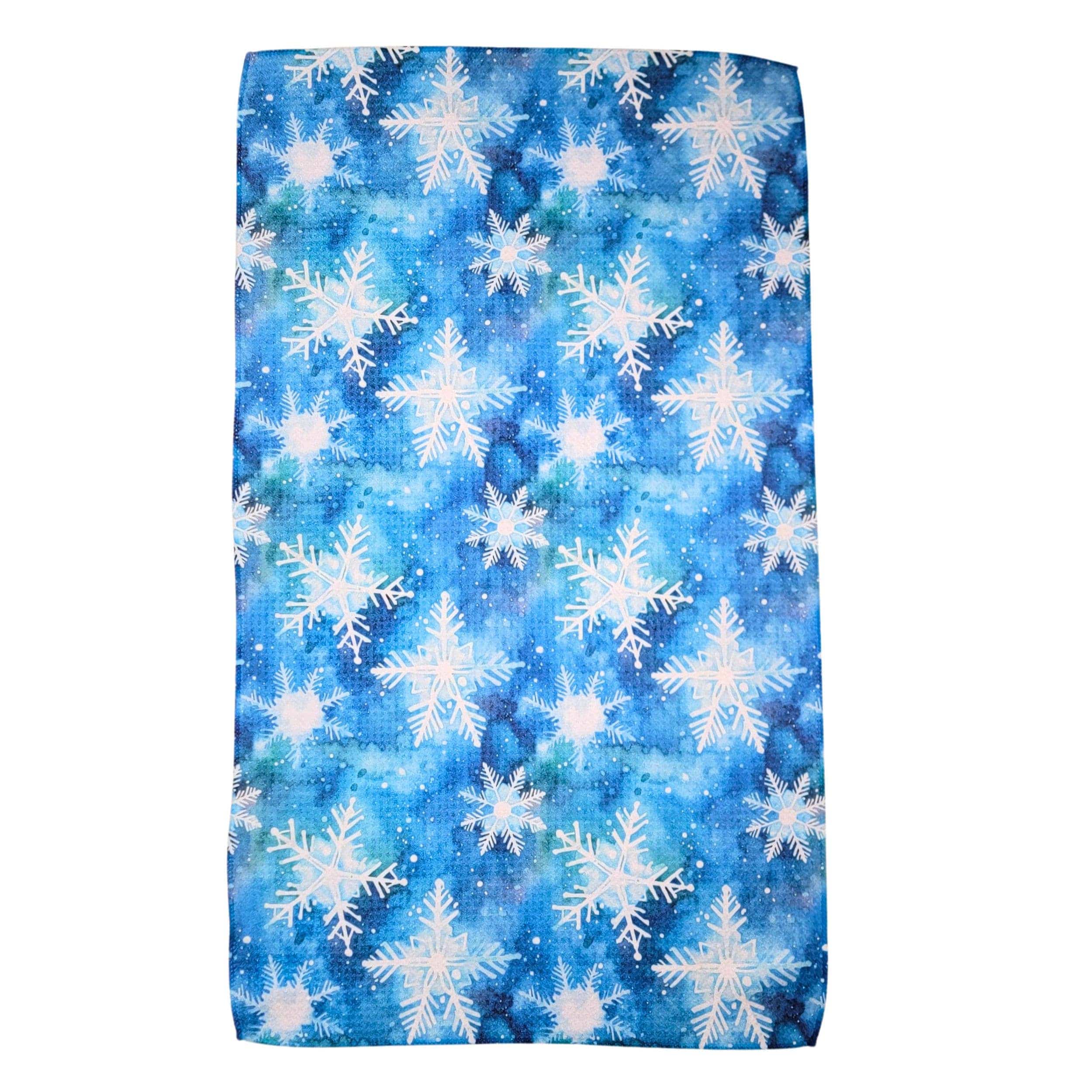 Winter Snow Storm Snowflake Waffle Tea Towels