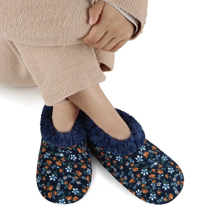 Womens Floral Bloom Corduroy Slippers