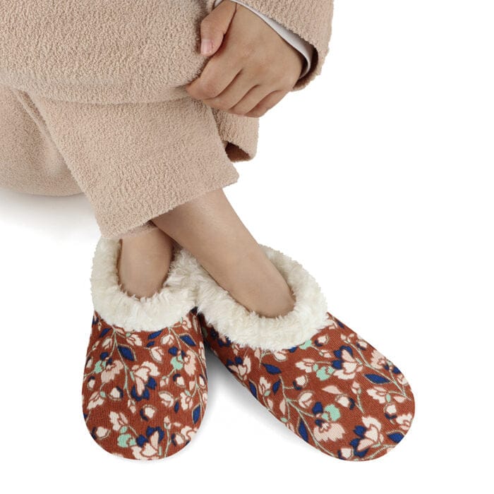 Womens Floral Bloom Corduroy Slippers