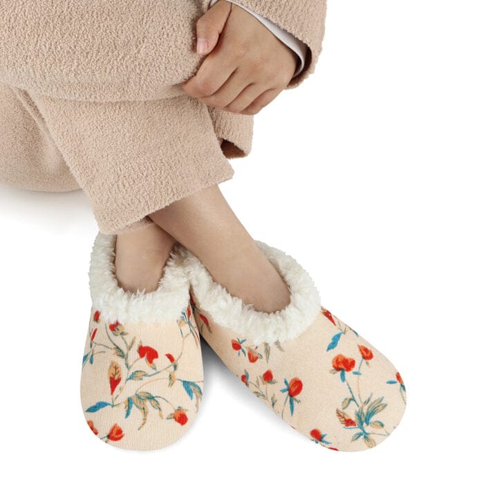 Womens Floral Bloom Corduroy Slippers