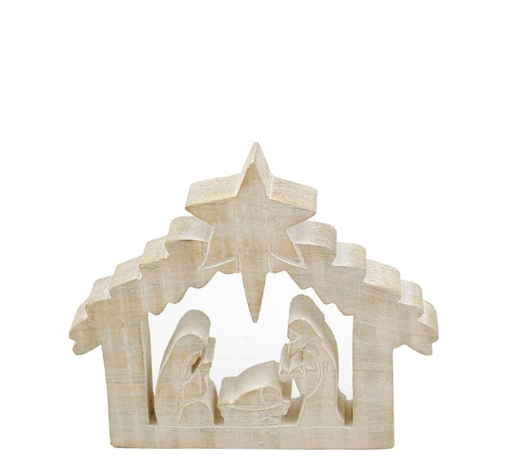 Wills Seasonal Decor Wood Grain Star Nativity - 11.75"