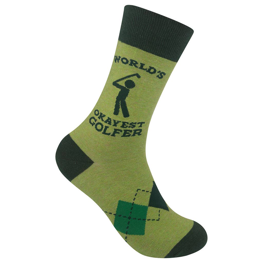 Funatic - About Face Designs - Nice Enough Merch Co World's Okayest Golfer Socks | Funny | Golf Gifts | Funatic