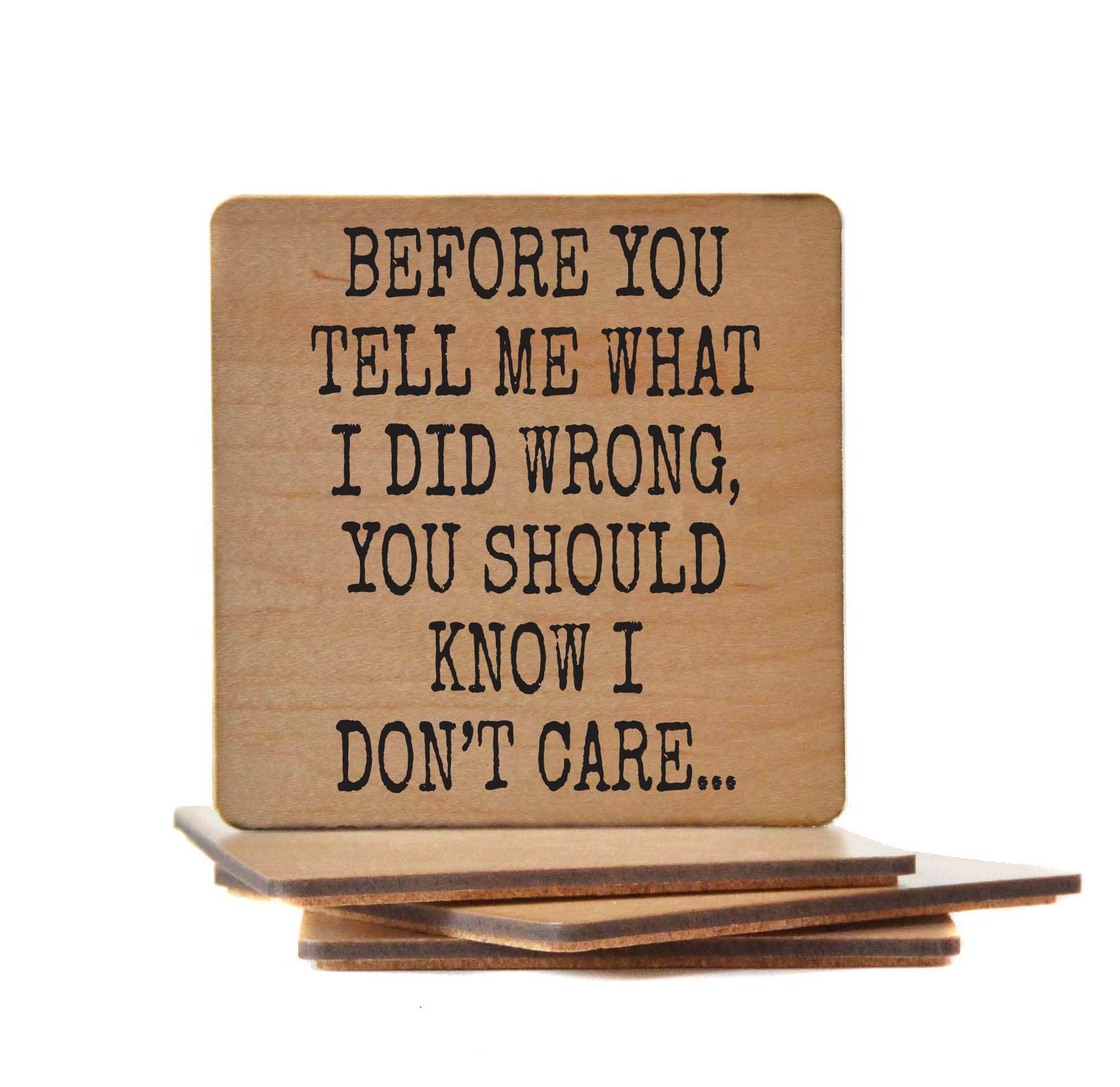 Driftless Studios You Should Know I Don't Care Funny Coaster