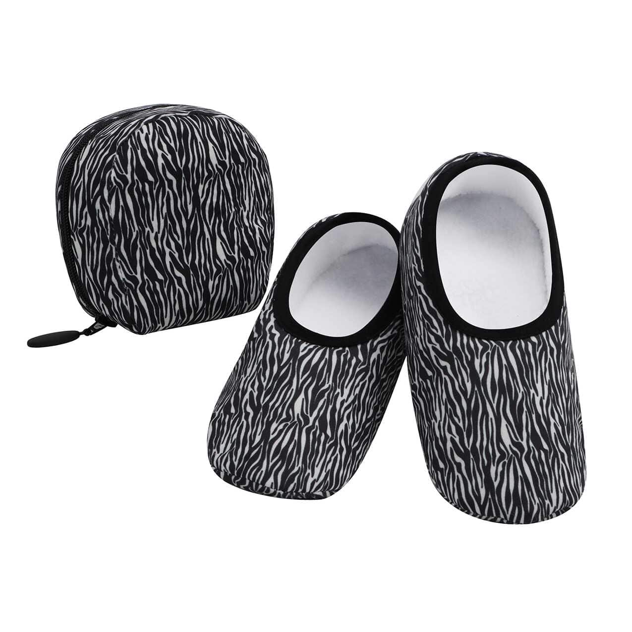 Zebra Snoozies Skinnies Travel Slipper