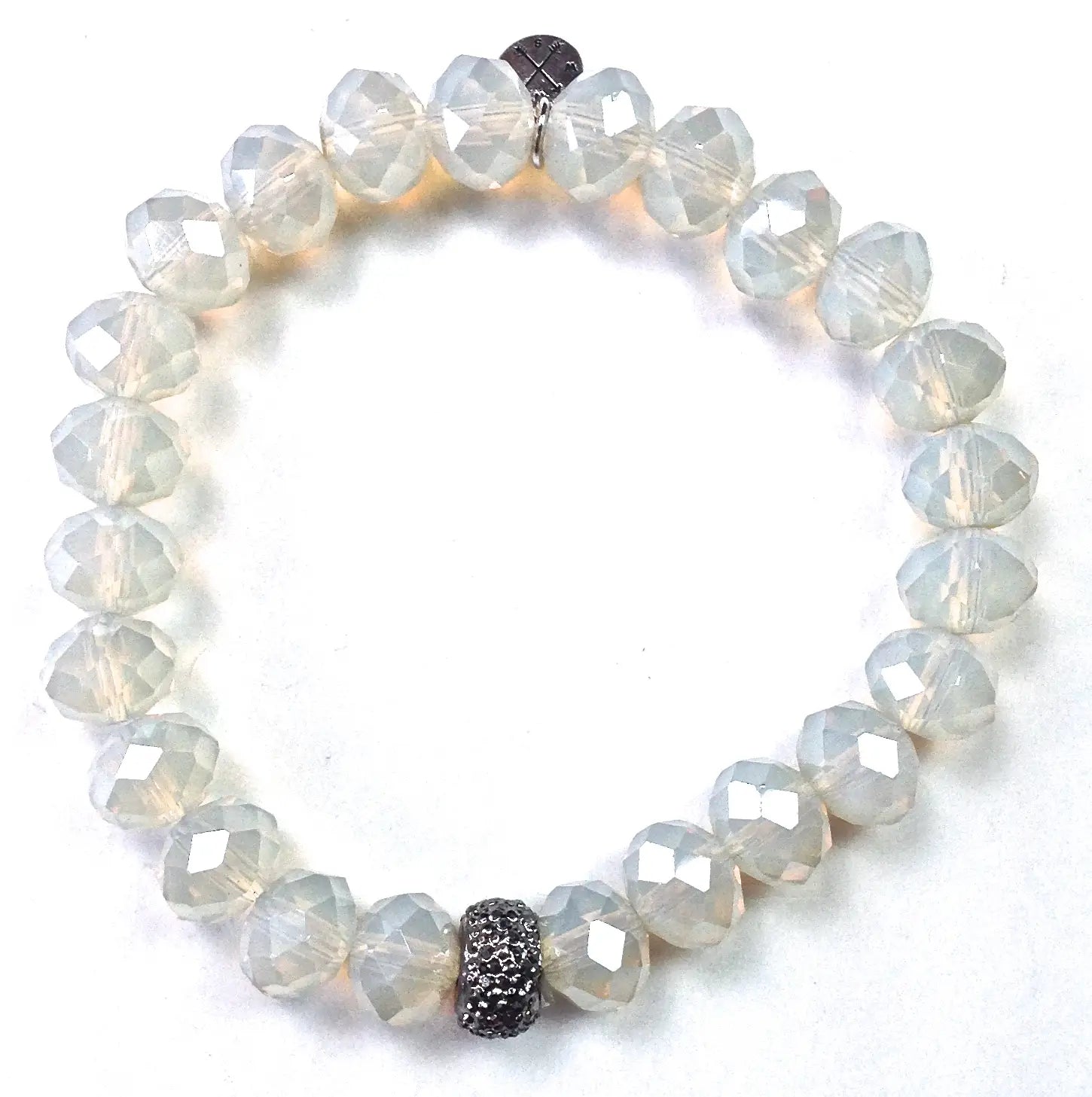 Faceted Glass Stretch Bracelet