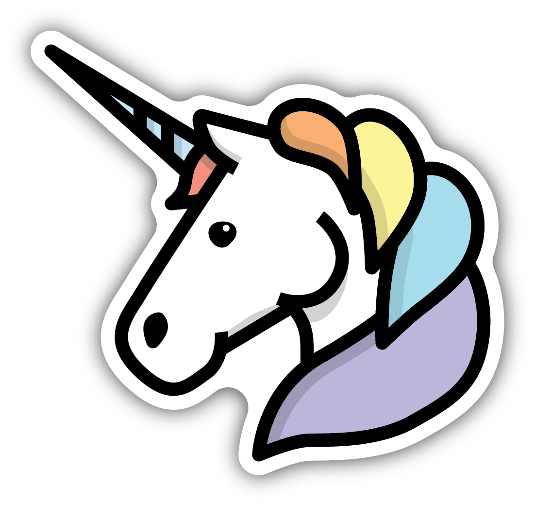 Unicorn Head Vinyl Sticker