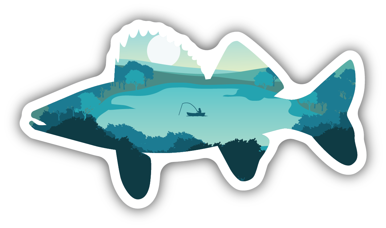 Walleye Scene Vinyl Sticker