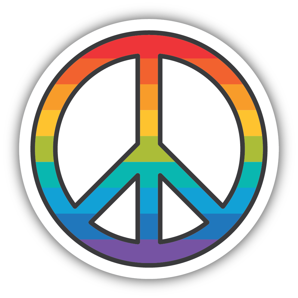 Rainbow Peace Symbol Vinyl Sticker