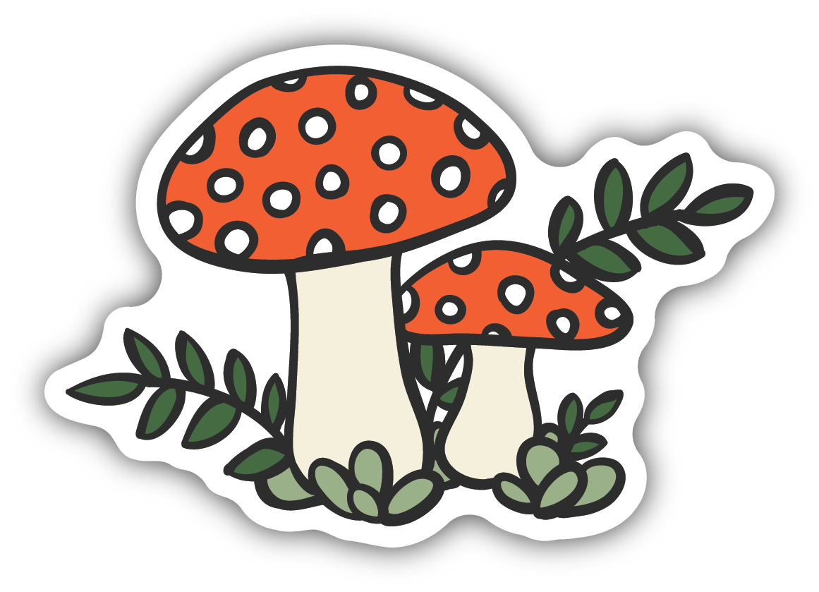 Mushroom Sketch Vinyl Sticker