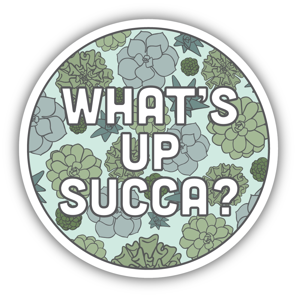 Succulent Circle Vinyl Sticker