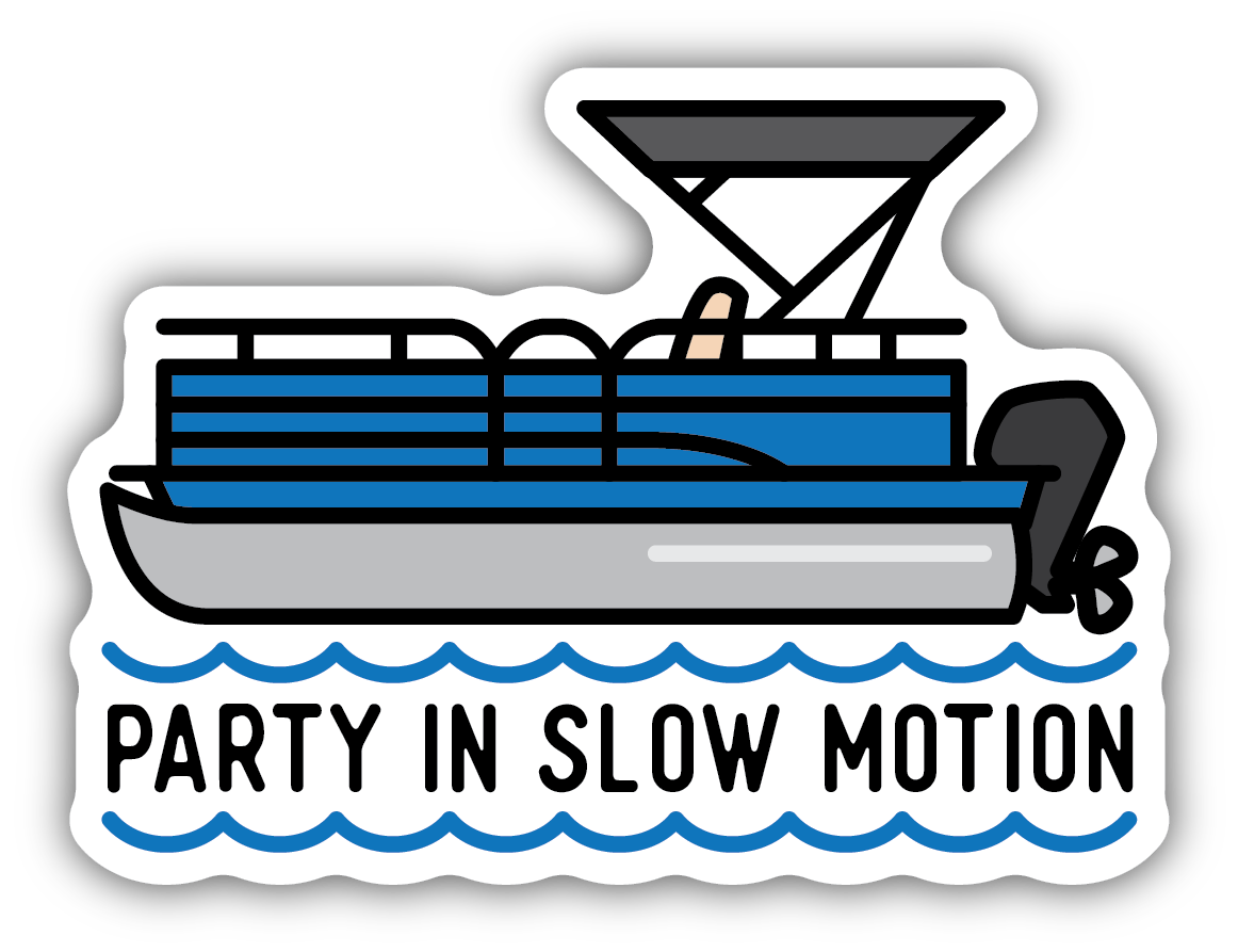 Party Slow Pontoon Vinyl Sticker