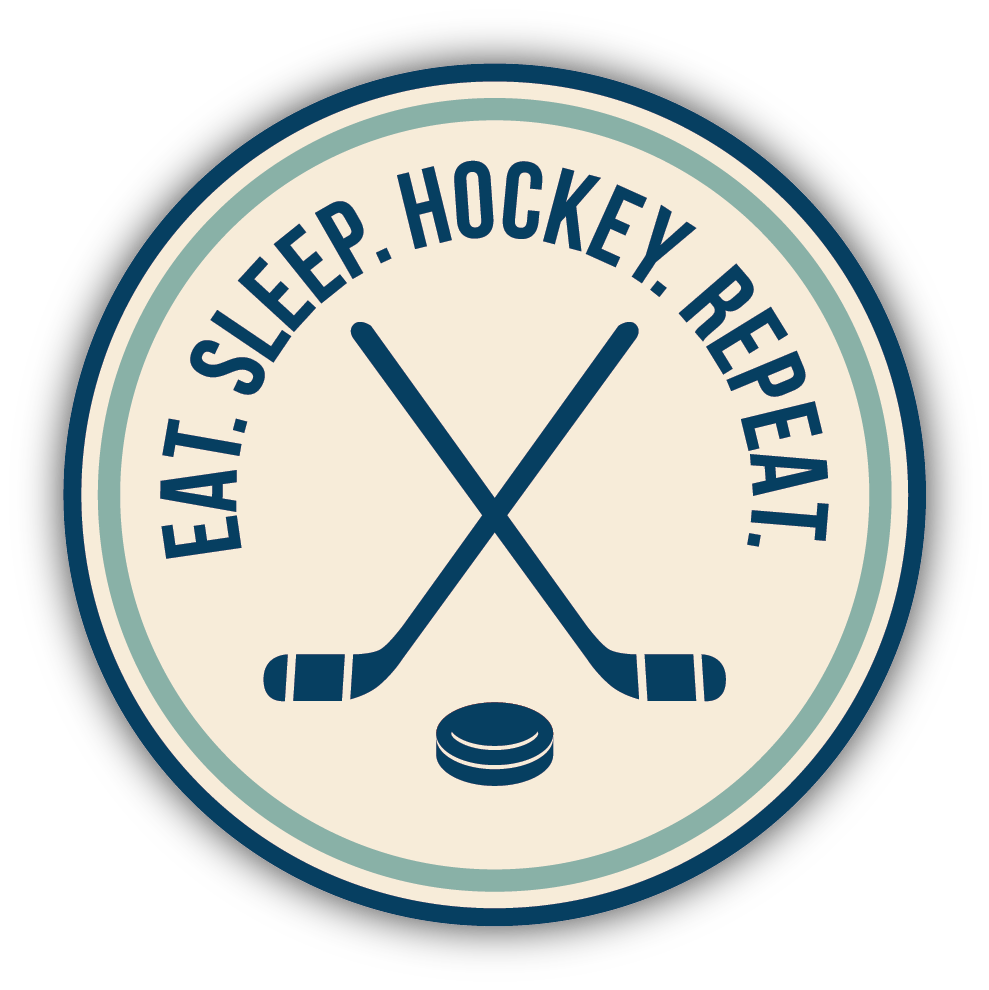 Crossed Sticks Hockey Vinyl Sticker