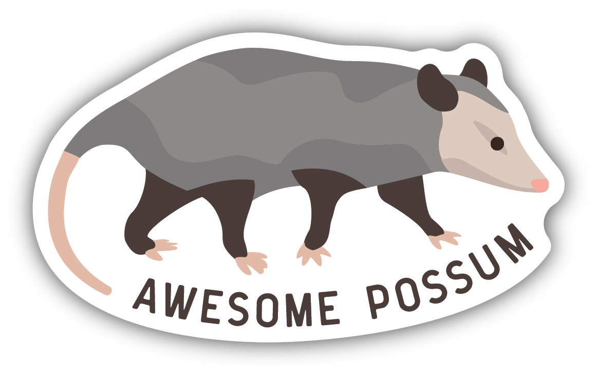 Awesome Possum Vinyl Sticker