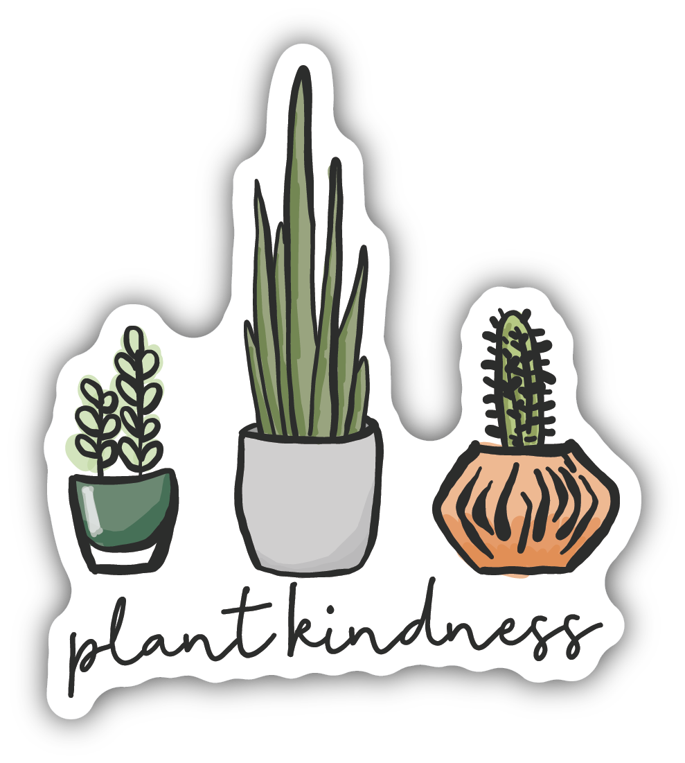 Plant Kindness Pots Vinyl Sticker