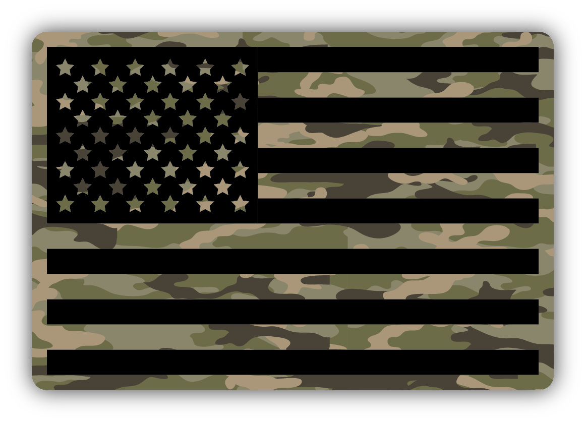 Camo USA Flag Vinyl Sticker