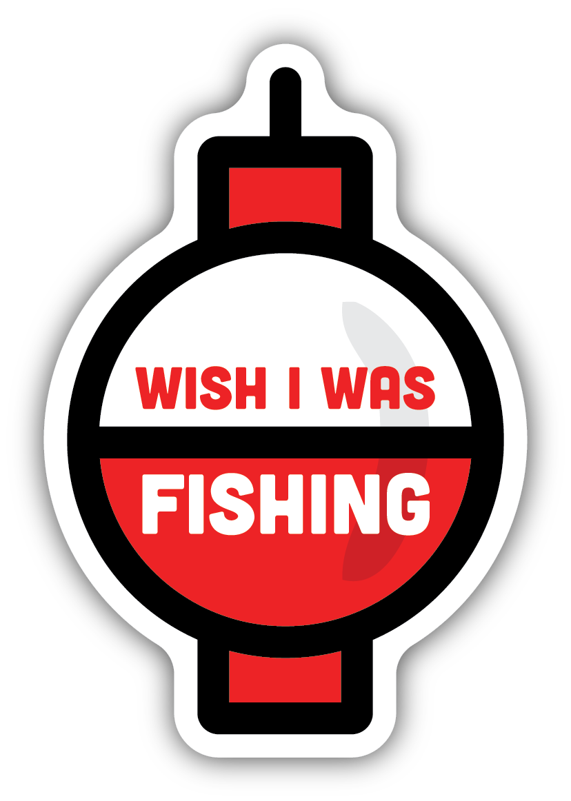 Wish I Was Fishing Bobber Vinyl Sticker