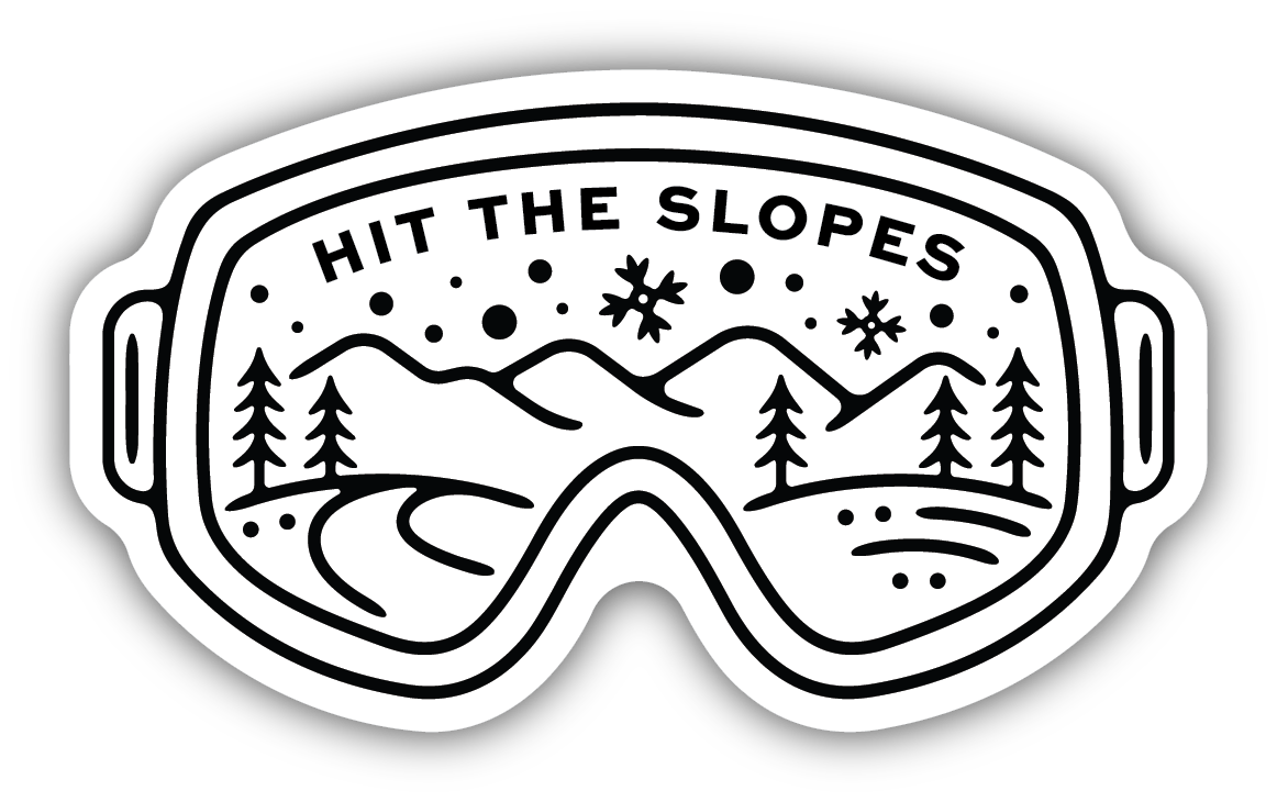 Hit the Slopes Goggles Vinyl Sticker