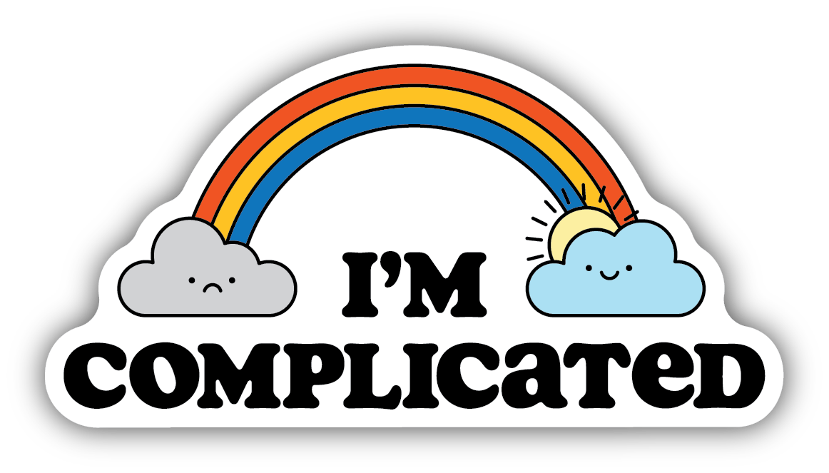 I'm Complicated Rainbow and Clouds Vinyl Sticker