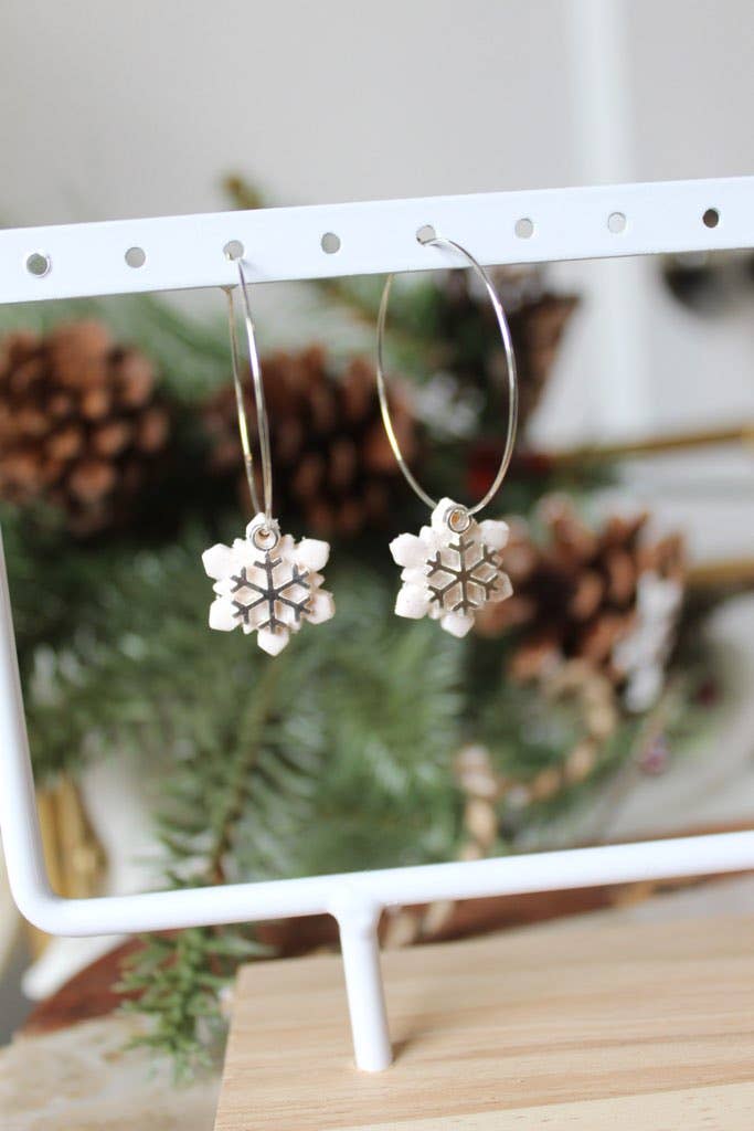 Snowflake Hoop Earrings