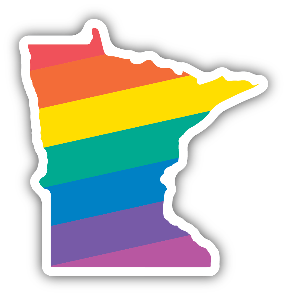 Rainbow Minnesota Vinyl Sticker