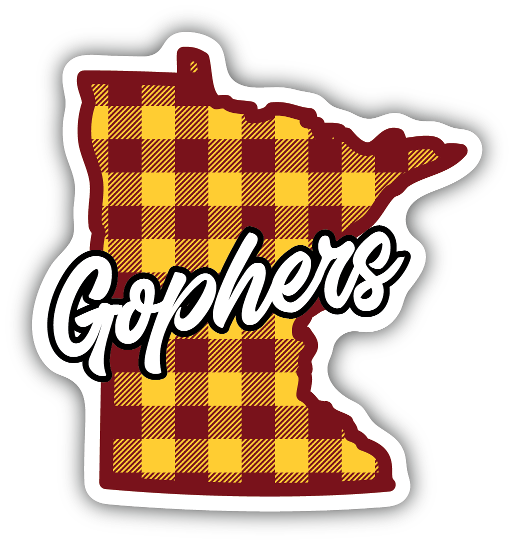 Minnesota Gophers Buffalo Check Vinyl Sticker