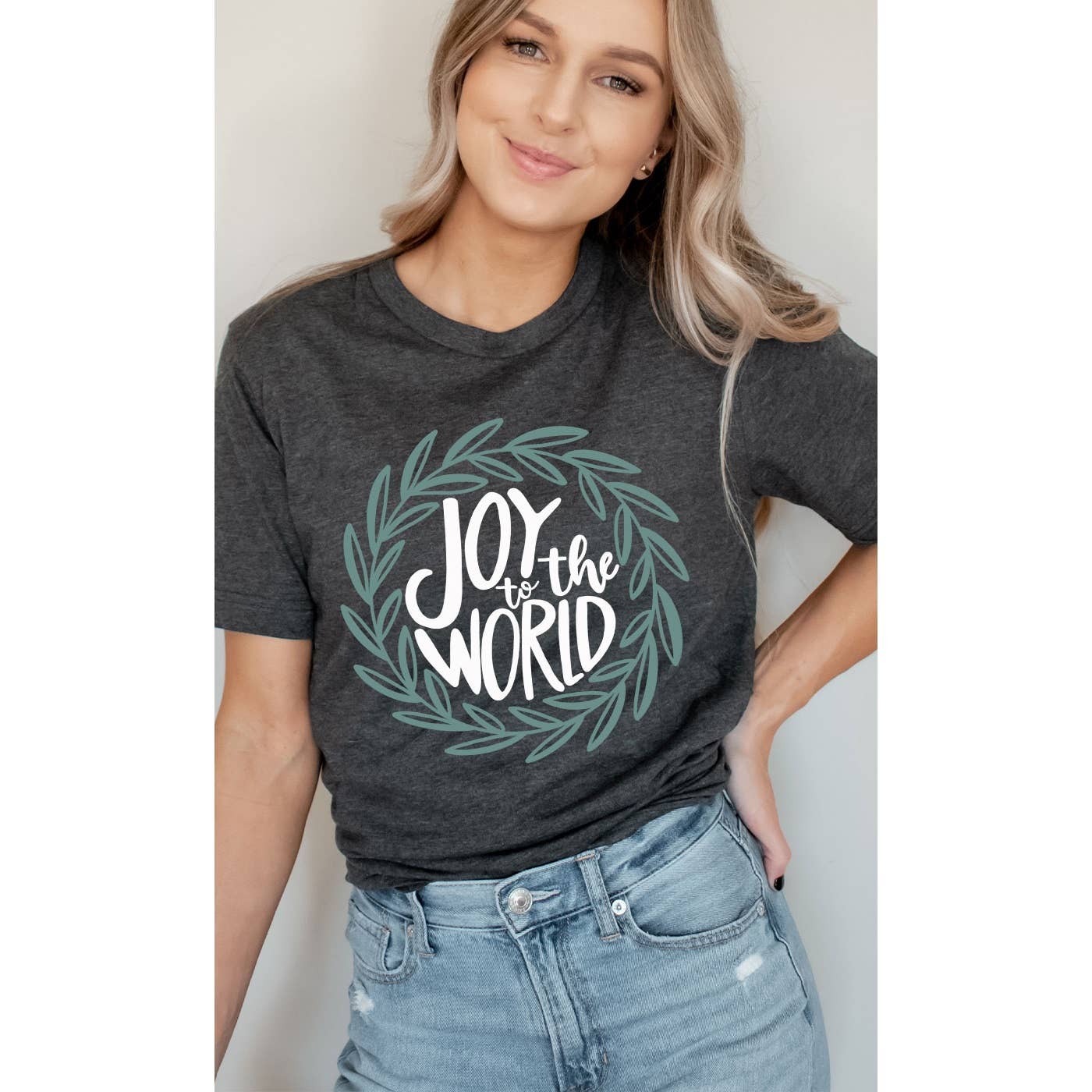 Joy to the World Wreath Christmas Graphic Tee