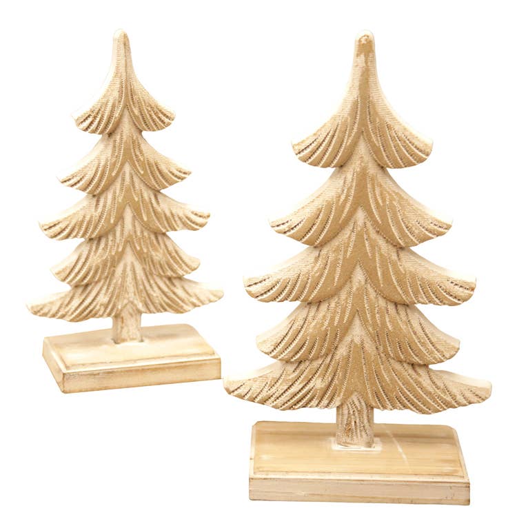 Whitewashed Wooden Christmas Trees