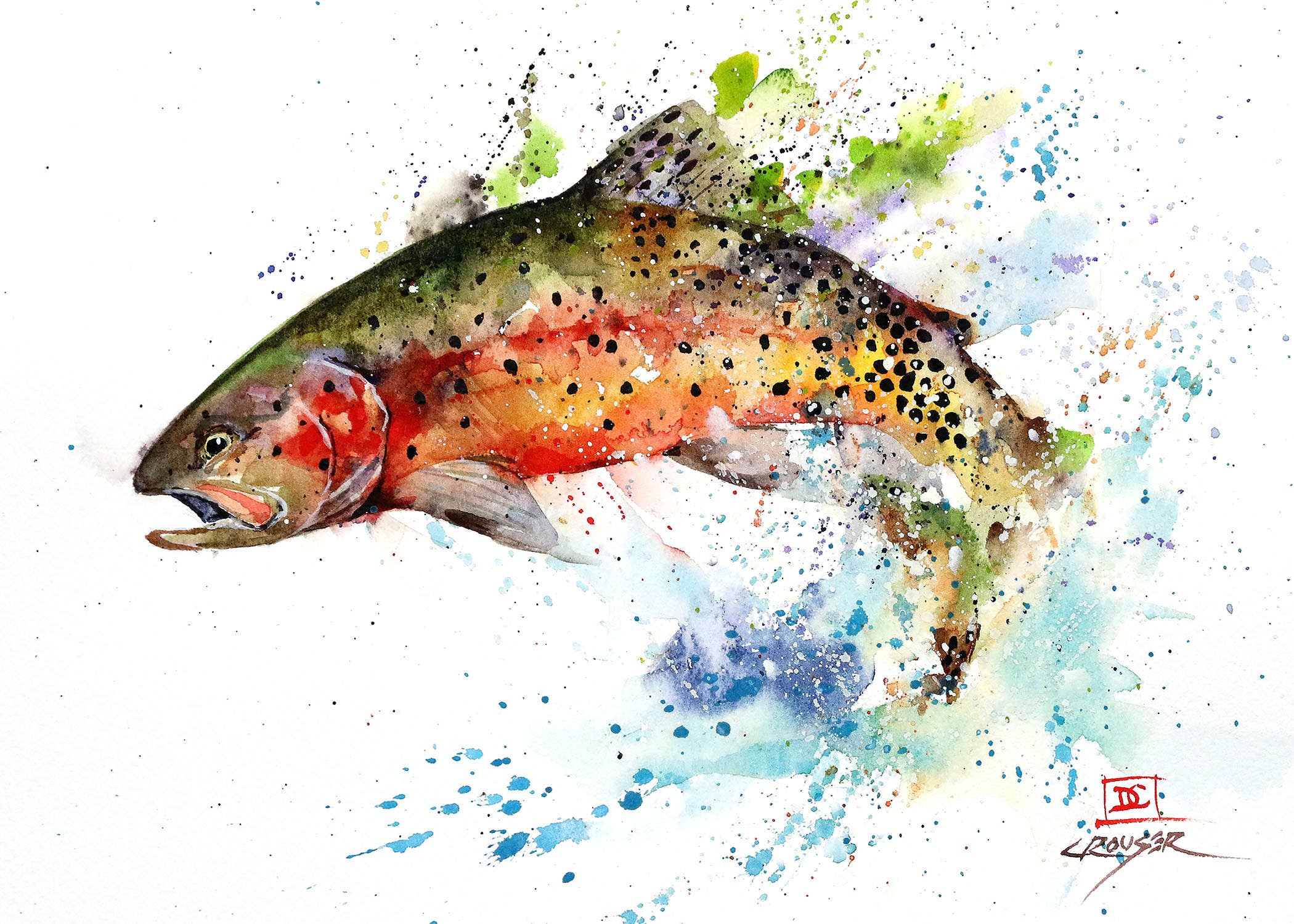 Trout Fish Watercolor 5 x 7