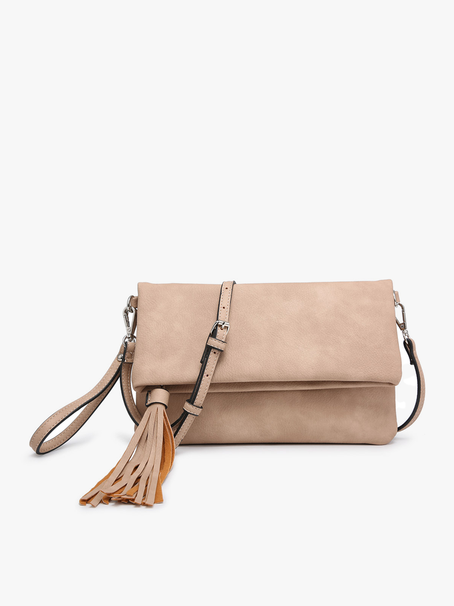 Austin Flapover Tassel Crossbody Clutch