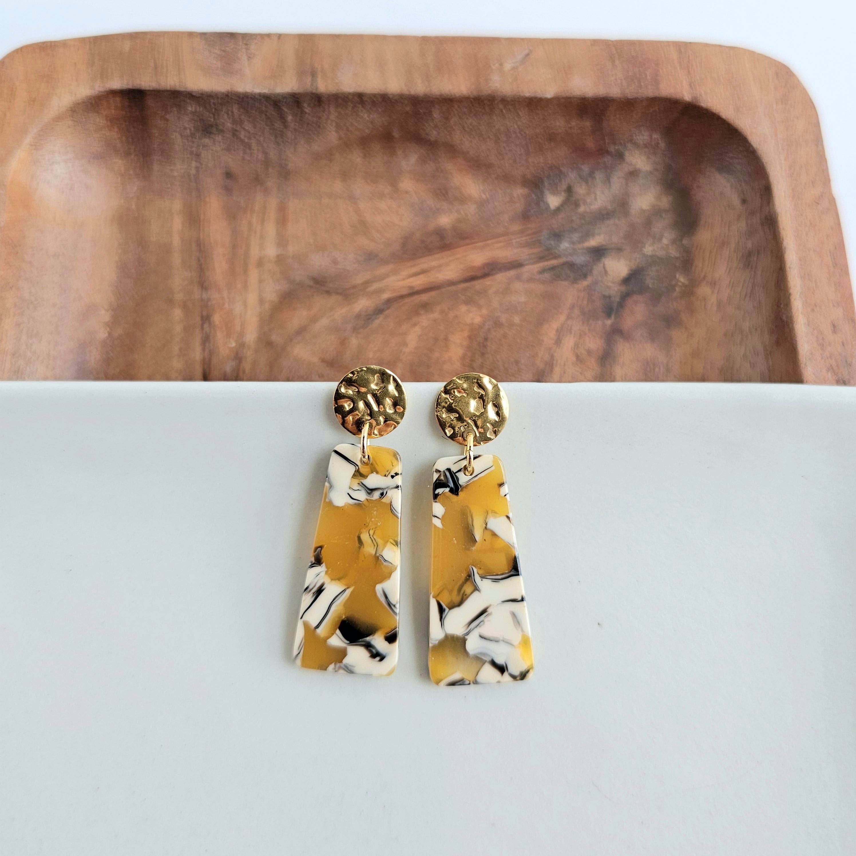 Mia Mini Earrings - Mustard