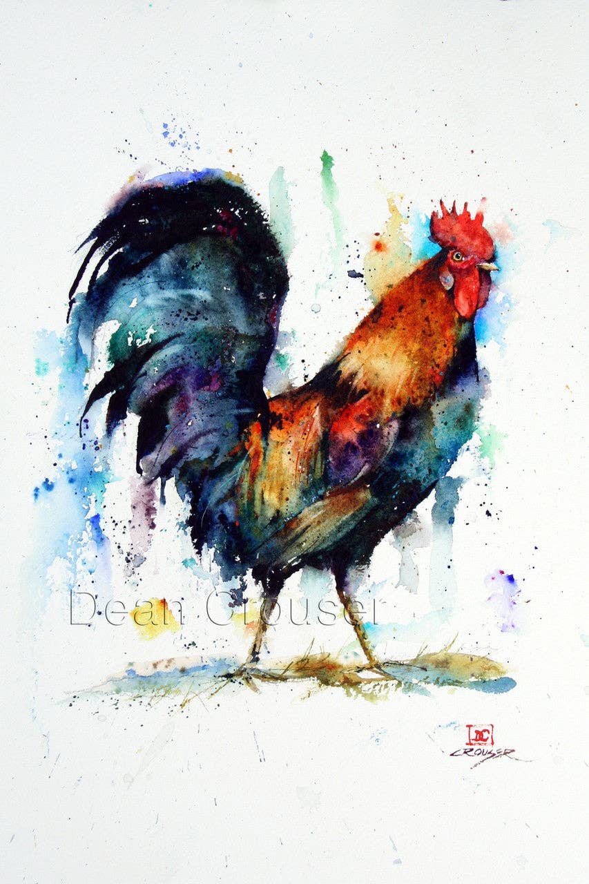 Rooster Watercolor 5 x 7