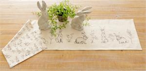 Rabbit & Wildflowers Reversible Table Runner