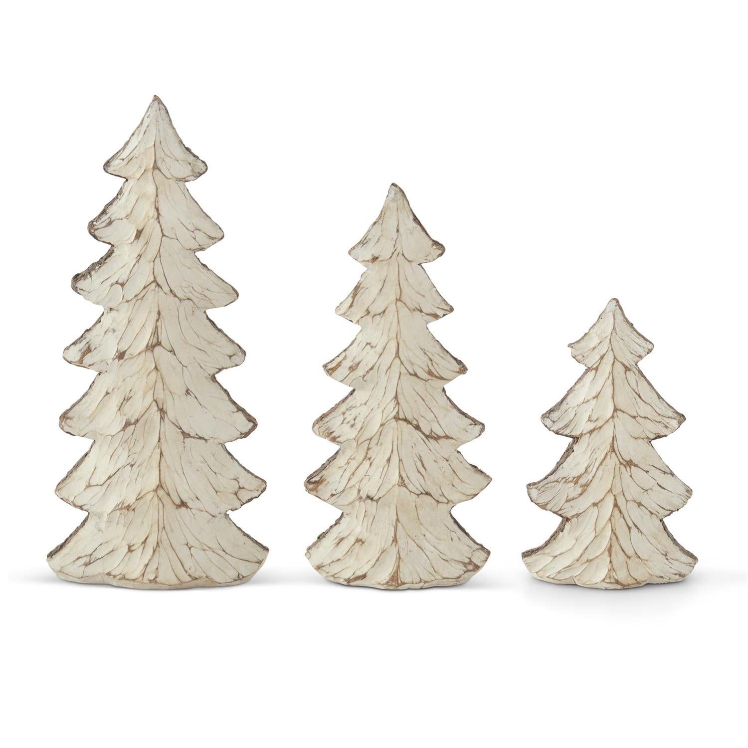  Carved Wood-Look Christmas Trees