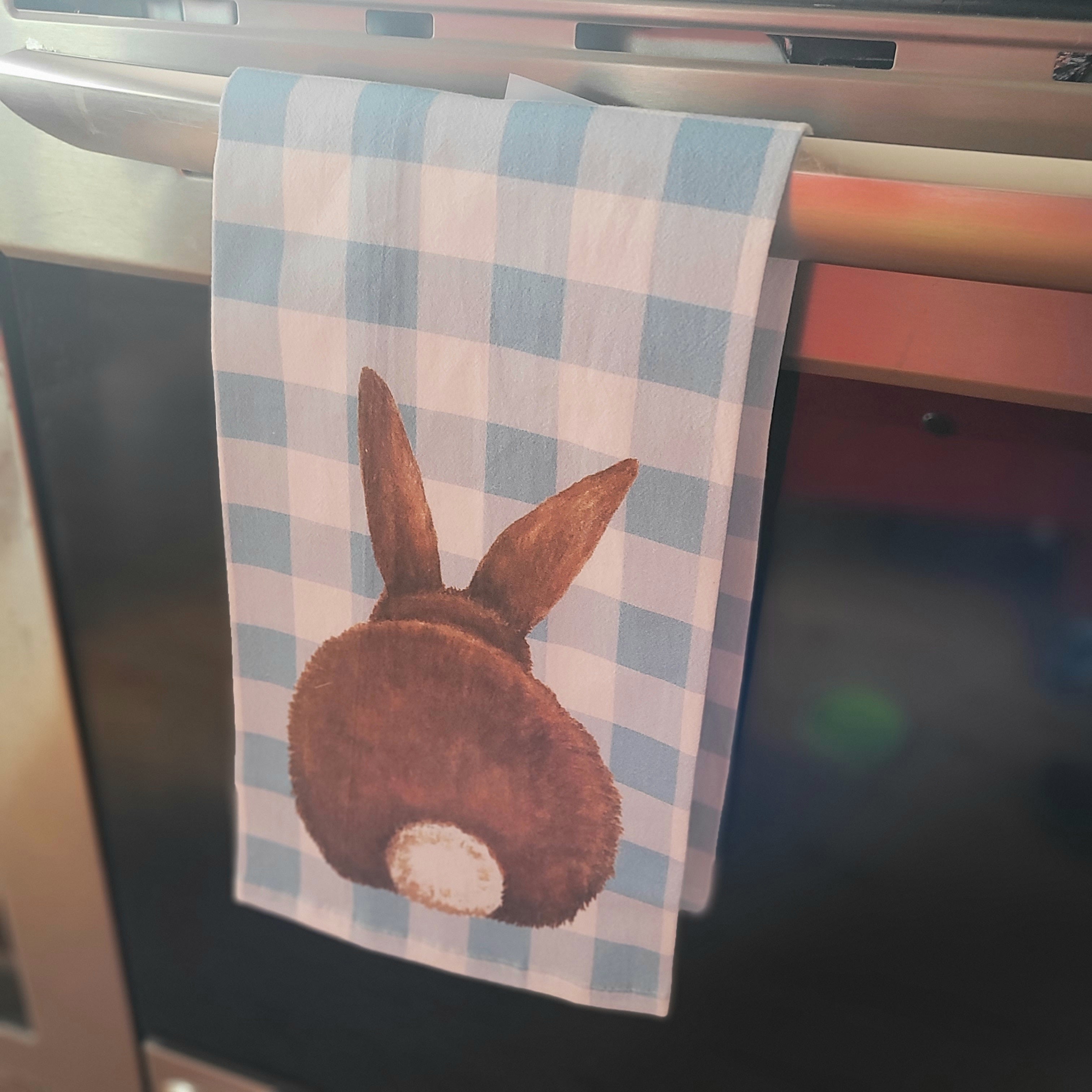 Checkered Bunny Tail Kitchen Towel