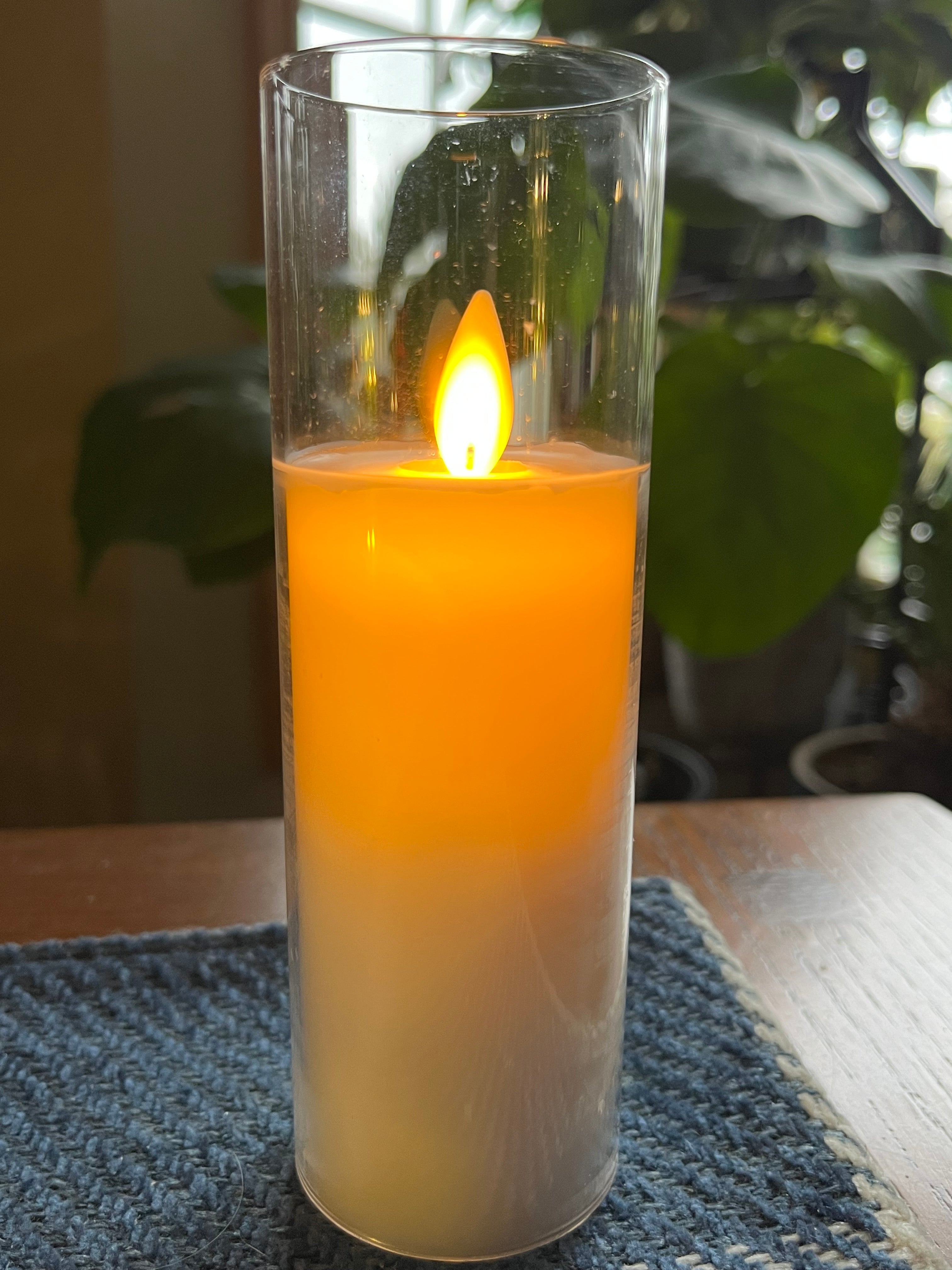 Clear Glass Pillar Candle