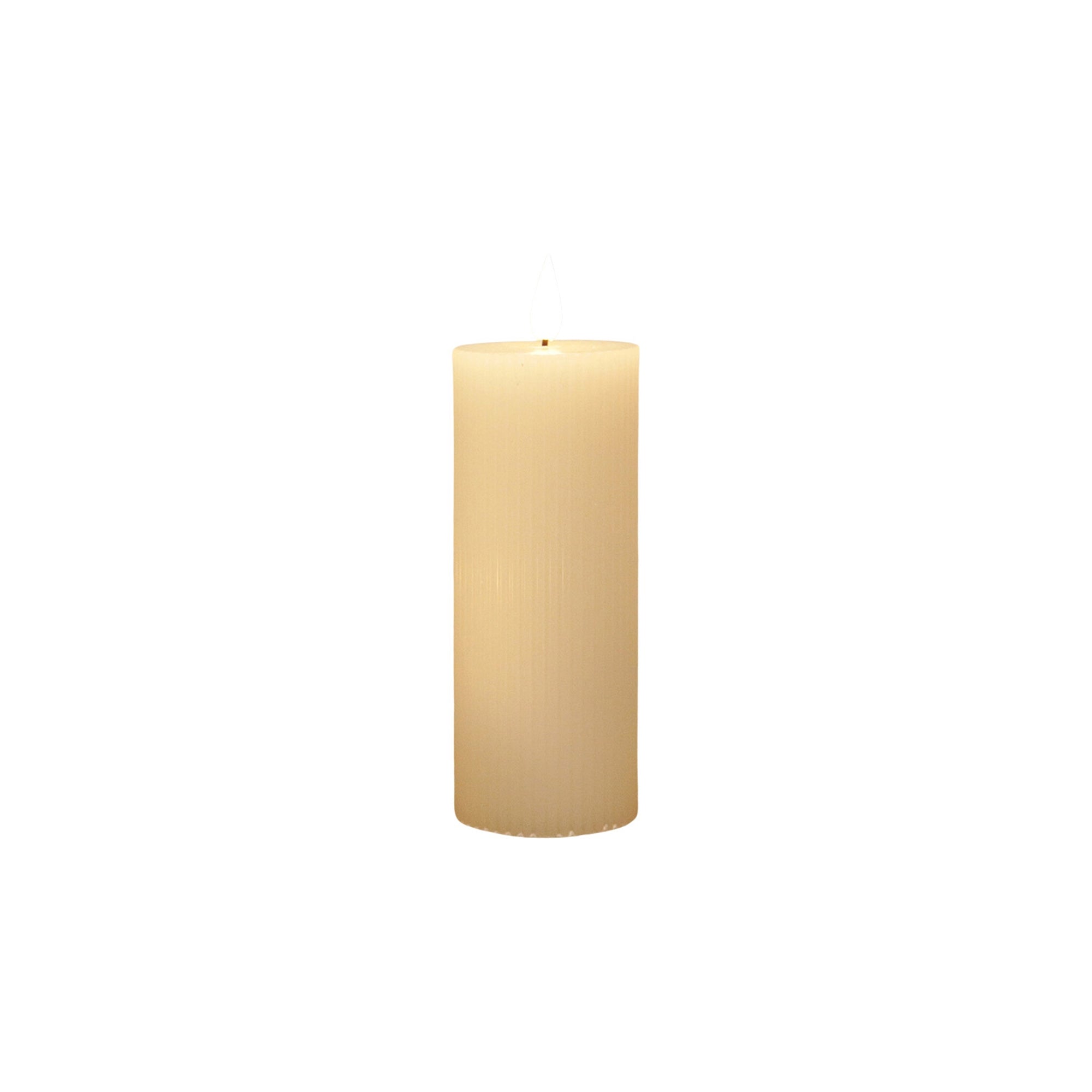 White Ribbed LED Votive Candle