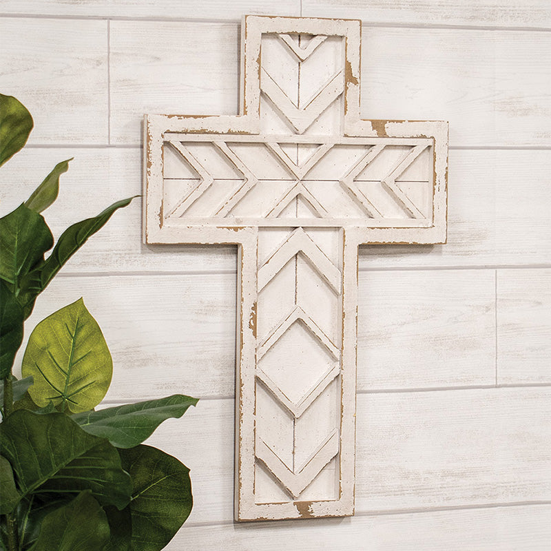 Raised Wooden Cross Hanger