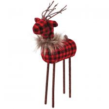 Red/Black Plaid Reindeer Small