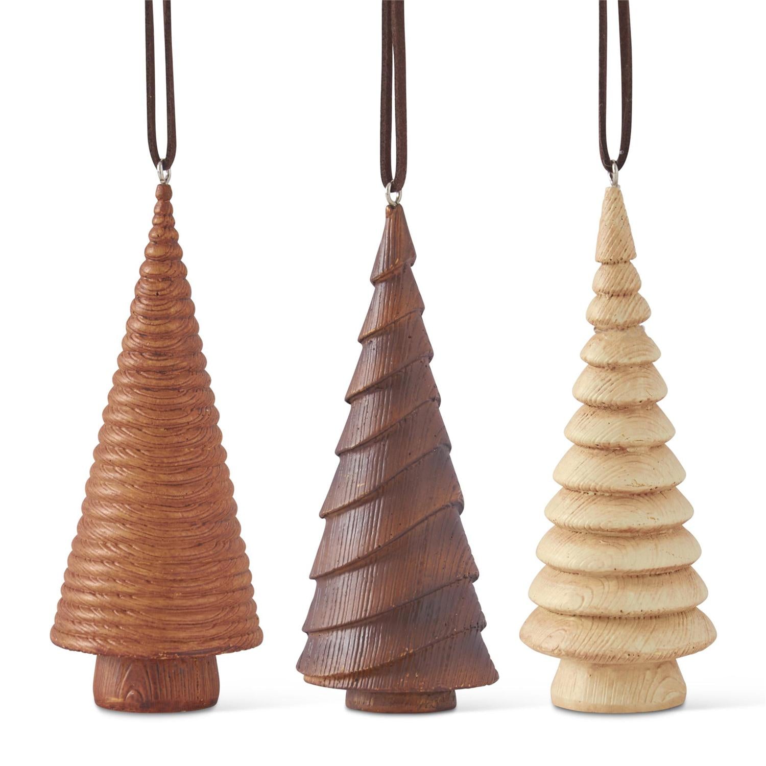 Wood Grain Tree Ornaments