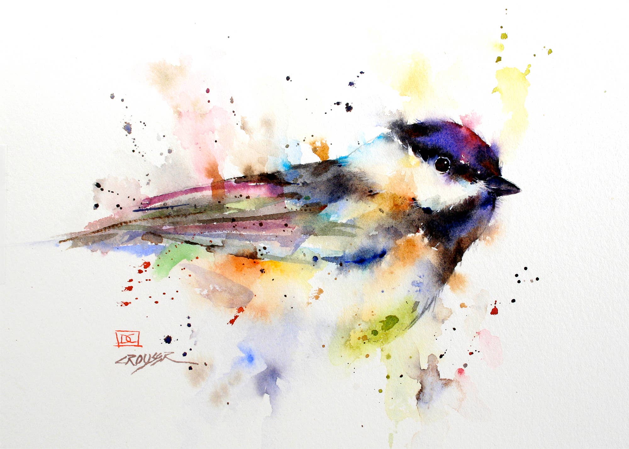 Blackcap Bird Watercolor 5 x 7
