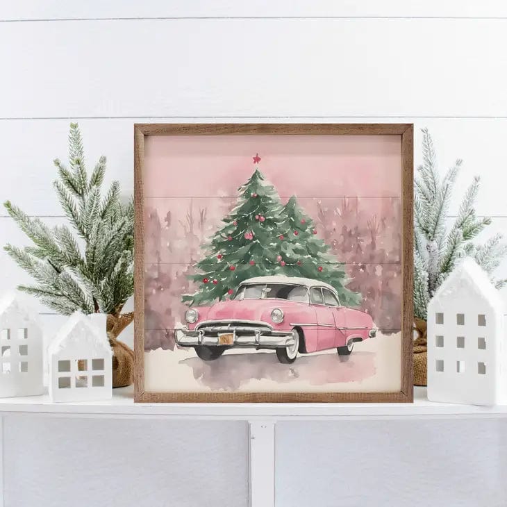 Classic Pink Car Decorated Tree