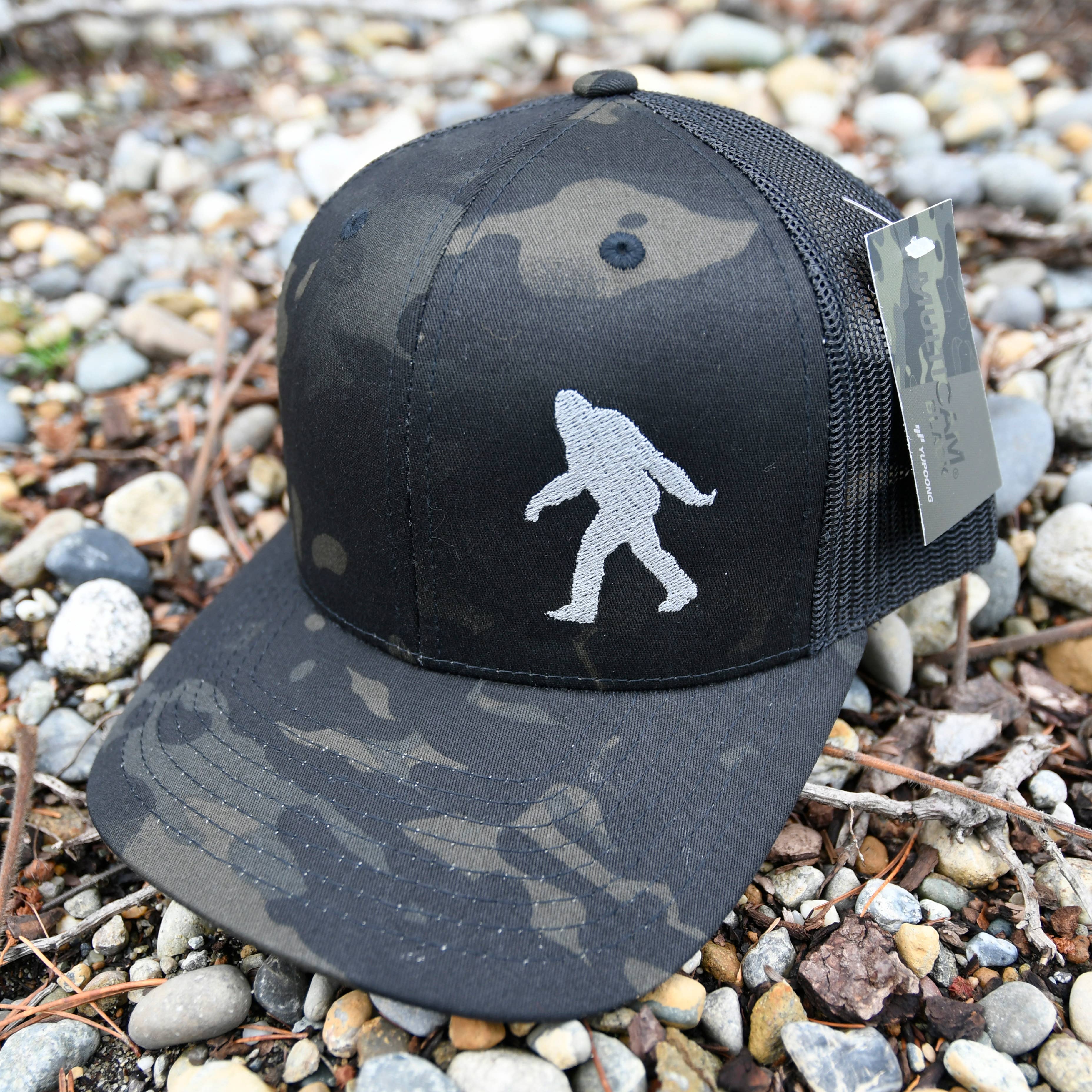 Sasquatch Silhouette Curved Bill Trucker Hat