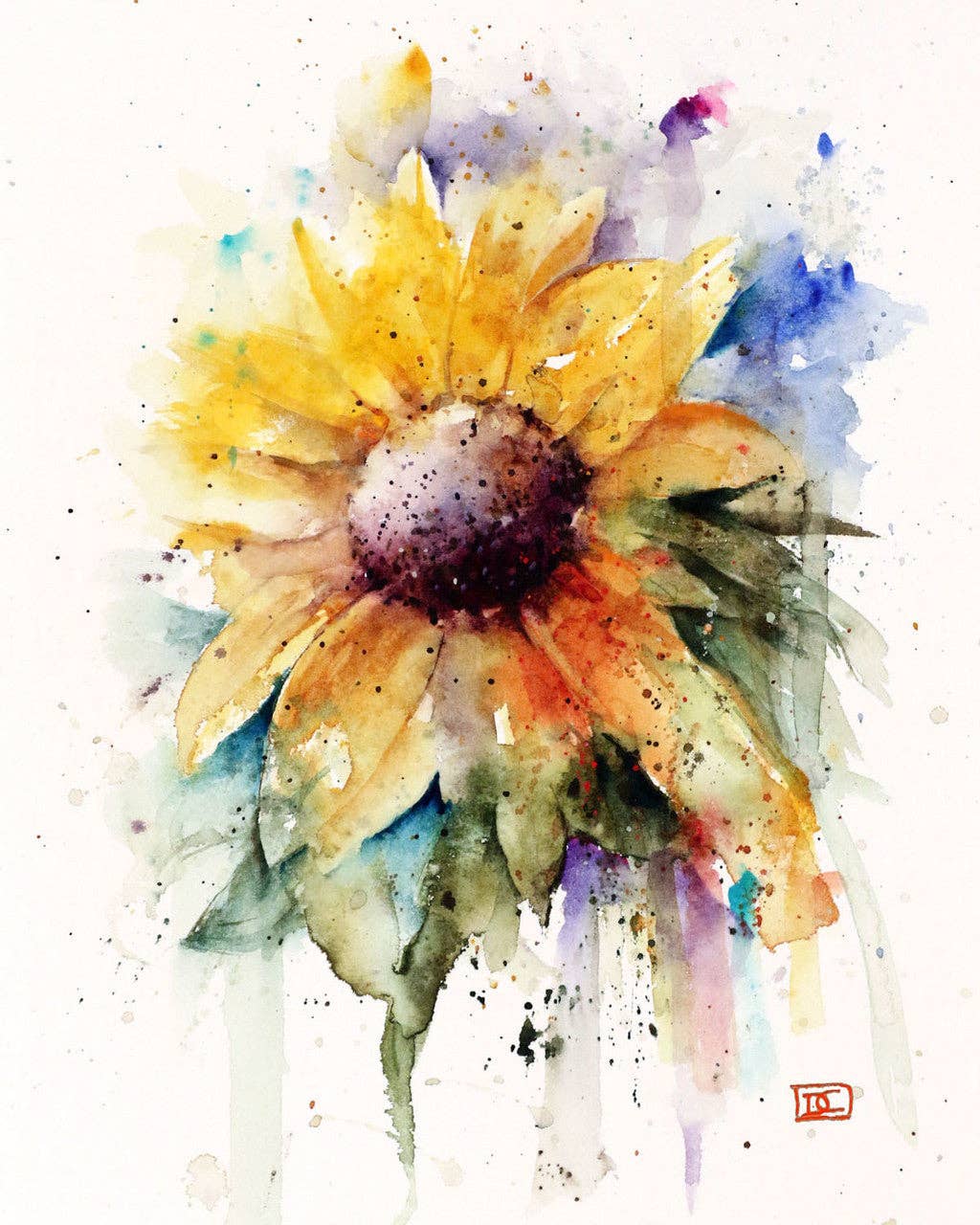 Sunflower Watercolor 5 x 7