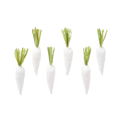 White Mini Carrots - Set of 6