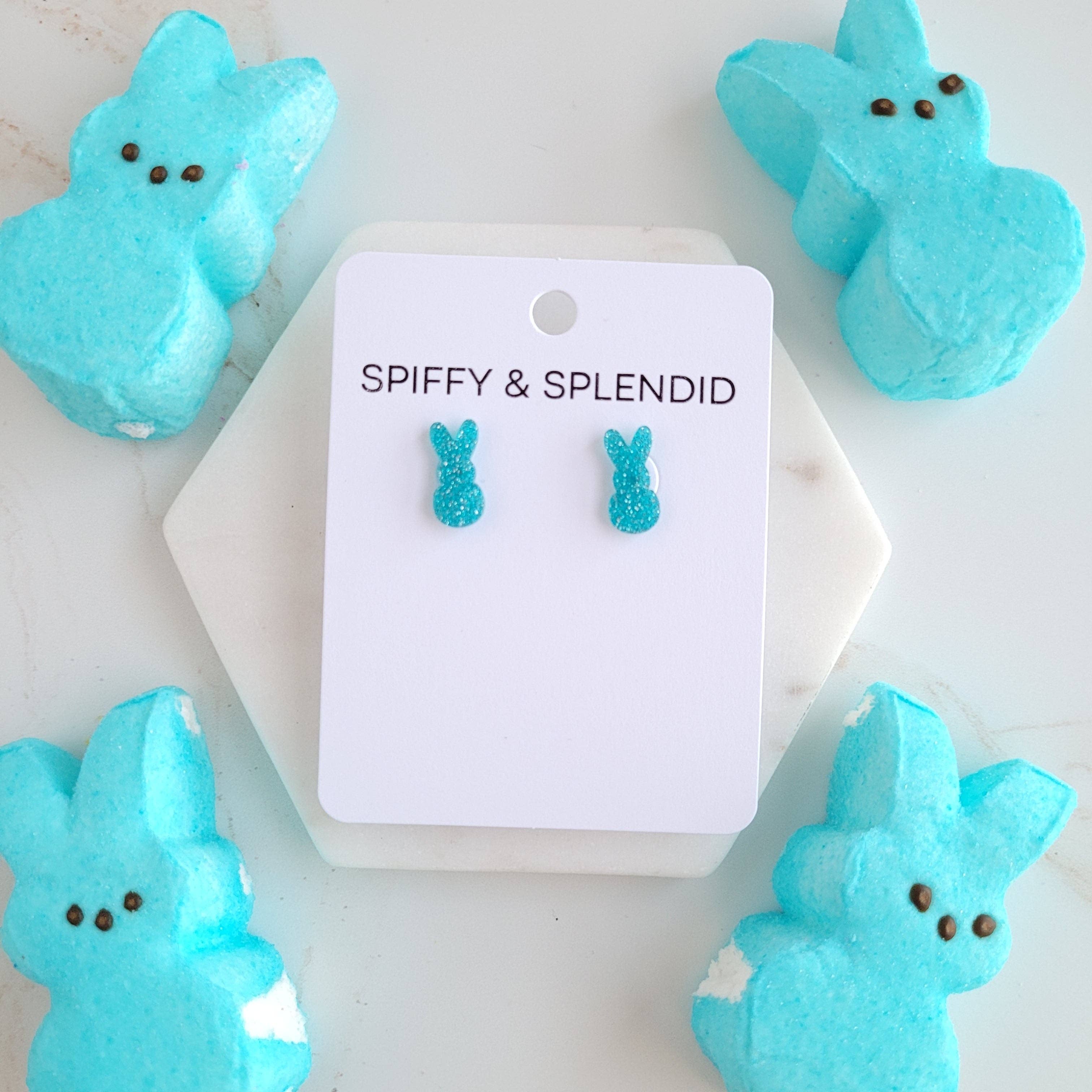 Glitter Easter Bunny Stud Earrings